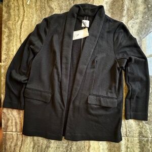 NWT- Women Size 18 Tu Woman Black Stretch Knit Fabric Blazer W/Pockets